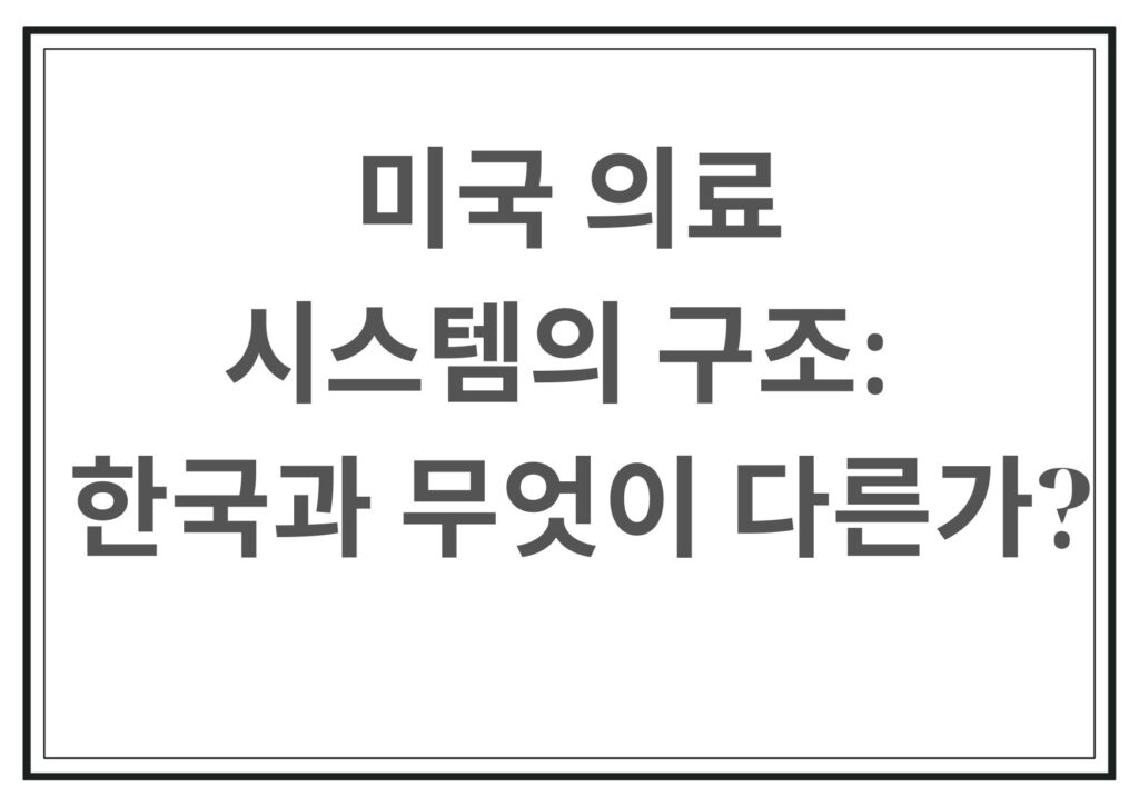 미국의료시스템의 구조