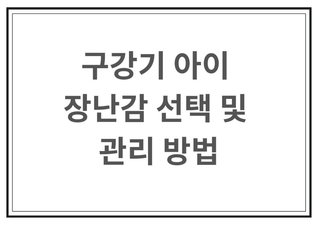 구강기 아이 장난감 선택 및 관리방법